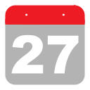 calendar, event, hovytech, schedule, seven, twenty-seven, two svg vector icon