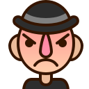 angry, displeased, emoji, emot, fury, man, smiley svg vector icon