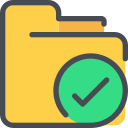 check, document, file, folder svg vector icon