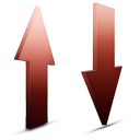 rouge, transfert icon