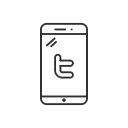logo, mobile, phone, twitter svg vector icon