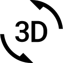 3d, rotation svg vector icon