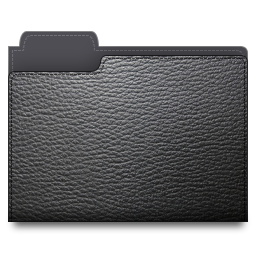 leather,folder,black icon