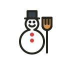 christmas, holidays, snowman svg vector icon