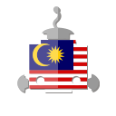 bot, flag, malaysia, my, robot, telegram svg vector icon