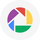 circle, photos, picasa, round svg vector icon