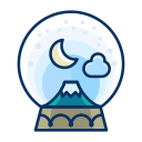 cloud, decorate, decoration, moon, mountain, snowglobe svg vector icon
