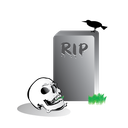 black crow, grave, halloween, scary, skull icon