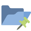 open,folder,push,pin icon