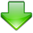 arrow, down, download, green, update icon