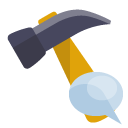 hammer,speech,bubble icon