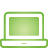 basic, green, laptop icon