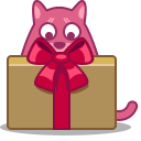 cat, gift icon