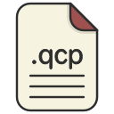 document, extension, file, format, qcp, video svg vector icon