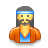 48, hippie, hombre icon