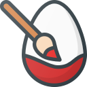 colored, decoration, easter, egg, painting svg vector icon