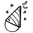 celebration, hat, new year, party svg vector icon