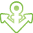 anchor, basic, green icon