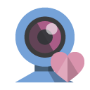 webcam,heart icon