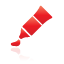 paint, red, tube icon