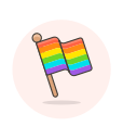 flag, lgbtq, stick svg vector icon