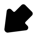 arrow, down, left svg vector icon