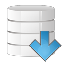 arrow, database, down icon