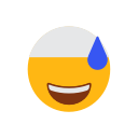 cap, cold sweat, emoji, face, islam, laugh face, muslim svg vector icon