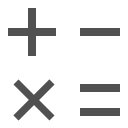 calculator, equal, math, minus, multiplication, plus svg vector icon