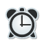alarm, clock, sticker icon