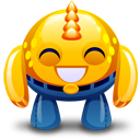 happy, monster, yellow icon