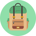 backpack, organized backpack, school backpack, school bag svg vector icon