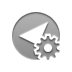 arrowhead,left,gear icon