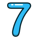 blue, number, numbers, seven svg vector icon