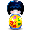 kokeshi,blue icon