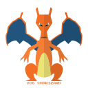 charizard, fire, kanto, pokemon svg vector icon