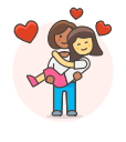 arms, couple, hold, in, lesbian, love svg vector icon