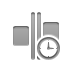 space,evenly,horizontal,clock icon