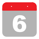 calendar, event, hovytech, schedule, six, sixth, time svg vector icon