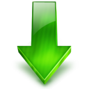 arrow, down icon