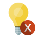 ligthbulb,cross icon