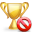 delete, trophy icon