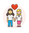 couple, hands, hold, lesbian, love svg vector icon