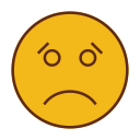 emoji, emot, face, sad svg vector icon