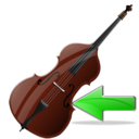 contrabass,back,instrument,left,prev,backward,previous,arrow icon
