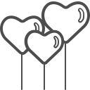 balloons, heart, love, romantic, valent, valentine, valentines svg vector icon