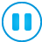 basic, blue, button, pause icon