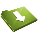arrow, download, folder icon