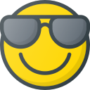 cool, emoji, emote, emot, emot svg vector icon