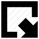 arrow, interface, out, square, user, web icon